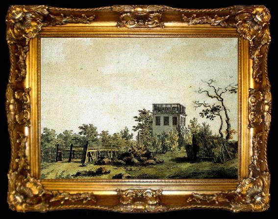 framed  Caspar David Friedrich Landscape with Pavilion, ta009-2
